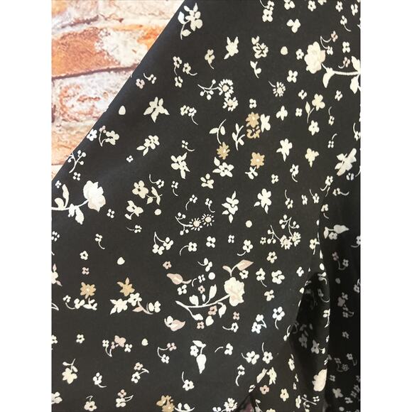 Blue/black Floral Lane Bryant Short Sleeve Faux Wrap Blouse Top Women’s Size 26 - Picture 2 of 6